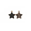 Zwart-gouden sterbedels van legering met smiley en straalontwerp voor DIY sieraden maken. - Zwart Vijfpuntige Ster