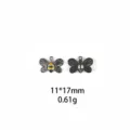 Pendentif abeille goutte huile alliage DIY, details recto et verso de l'accessoire 11x17mm - Taille US 6