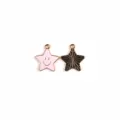Legering ster bedels DIY geemailleerd glimlach gezicht sieraden sleutelhanger accessoires - Roze Ster