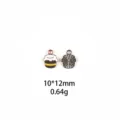 Pendentif breloque abeille émail en alliage DIY vue de détail pour accessoires de bijoux. - Taille US 9