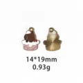 Capybara emaille bedel detail weergave, metaal legering sieraden accessoire 14x19mm - Beige Polka Dot