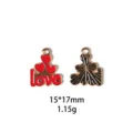 Pendentif émail alliage amour Saint Valentin DIY accessoire bijoux porte-clés 15x17mm - Taille #18