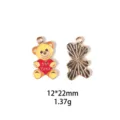 Mignon pendentif ours en émail métal accessoire bijoux DIY porte-clés charme 12x22mm léger - Dinosaure Bleu