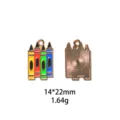 Vue de détail du pendentif en métal alliage crayon émail coloré pour porte-clés DIY sac. - Licorne & Bonbons