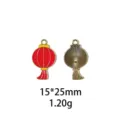 Chinese stijl rode lantaarn metaal legering bedel hanger voor DIY sieraden maken. - Zwart Raster Roos