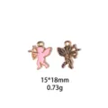 Pendentif charme ange cupidon en alliage DIY pour fabrication de bijoux et porte-clés 15x18mm - Dinosaure Small but Strong