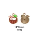 Détail du pendentif breloque cocktail noix de coco émail, alliage, taille 14x17mm. - Style Cocktail Noix de Coco