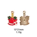 Pendentif Cloche de Noël en Alliage Émaillé pour DIY Fabrication de Bijoux de Fête - Cloche B