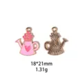 Pendentif arrosoir cœur Saint-Valentin en alliage accessoires bijoux porte-clés DIY 18x21mm - Dinosaure Bleu