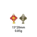 Chinese stijl legering DIY sieraden hanger geluk zegen metalen accessoire voor ambachten - Beige Polka Dot