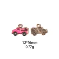 Saint-Valentin camion rose pendentif émail métal DIY accessoire bijoux 12x16mm - #25 Motif