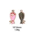 Bouquet de fleurs émail Saint-Valentin alliage DIY bijoux pendentif porte-clés accessoire 10x24mm - Dinosaure Small but Strong
