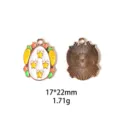 Paasei wortel legering emaille hanger bedel gedetailleerd overzicht 17x22mm product - #25 Patroon