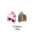 Pendentif lettre d'amour Saint-Valentin alliage émail DIY accessoires de bijoux charms - Silhouette de Dinosaure