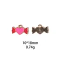 Vue détaillée du charm en alliage cœur bonbon mignon, mesurant 10x18mm, idéal pour bijoux DIY. - Princesse Rose