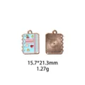 Joli pendentif en métal émaillé en forme de carnet pour bijoux DIY 15.7x21.3mm - #25 Motif
