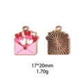 Détail de pendentif breloque enveloppe lettre d'amour émail, cœur rose, accessoire alliage. - #25 Motif