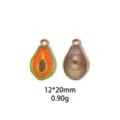 Pendentif breloque en alliage émaillé en forme de papaye pour accessoires de bijoux DIY 12x20mm. - Style Papaye