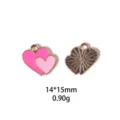 Charm pendentif en alliage émaillé double cœur rose accessoire bijoux DIY 14x15mm - Requin Noir