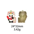 Gros plan détaillé du pendentif en alliage panda style chinois, émail et dos texturé. - #7