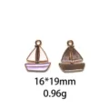 Leuke geëmailleerde zeilboot legering bedel voor DIY sieraden maken van 16x19mm. - #33 Paisley