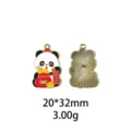 Charm Pendentif Panda en Alliage Émaillé Mignon pour DIY Bijoux et Porte-clés 20x32mm - Taille US 9