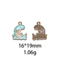 Zomer oceaan walvis golf emaille hanger legering DIY sieraden accessoires sleutelhanger - #37 Patroon