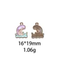 Geëmailleerd walvis hanger sieraden accessoire, zomers oceaan serie, DIY legering sleutelhanger. - #38 Patroon