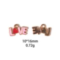 DIY émail LOVE coeur pendentif en métal charms pour fabrication de bijoux 10x16mm - #33 Paisley