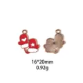 Pendentif en métal émaillé mitaine de Noël accessoire pour les bijoux DIY 16x20mm - Gants B