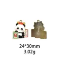 Pendentif en alliage émail panda mahjong style chinois accessoire bijoux DIY détail. - Croissant de Lune Étoile