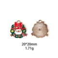 Pendentif émaillé Père Noël de Noël, accessoire de bijoux DIY, taille 20x20mm. - Couronne de Père Noël