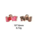 Pendentif lettre d'amour en alliage goutte d'huile Saint Valentin accessoires bijoux DIY - #34 Léopard