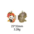 Mignon panda dragon pendentif en alliage DIY porte-clés et accessoires bijoux 25x32mm - Double Disque Suspendu