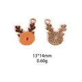 Kerst rendier legering hanger DIY sieraden accessoires 13x14mm sleutelhanger bevindingen - Kersthert