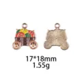 Dankbaarheid kalkoen pompoen wagen metalen hanger detail, 17x18mm legering sieraden. - Dubbele Hangerschijf