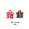 Pendentif boîte cadeau cœur émail alliage DIY fabrication bijoux porte-clés 14x15mm - #38 Motif