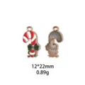Pendentif canne de Noël émail DIY accessoires de fabrication de bijoux 12x22mm - Sucre d'Orge B