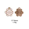 Détail de pendentif flocon de neige en alliage émail avant et métal au dos 17x18mm - Flocon de Neige Or Blanc