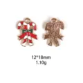 Pendentif en alliage émaillé de canne de Noël DIY accessoires de bijoux pour porte-clés. - Canne en Sucre de Noël