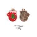 Noël gant émaillé alliage pendentif détail bricolage accessoire de bijoux 15x19mm - Mouffles de Noël