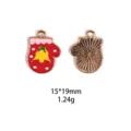 Pendentif Gant de Noël en Alliage Breloque DIY Accessoires de Bijoux Porte-clés - Gants Colorés