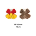 Pendentif breloque bijoux DIY en alliage cloche de Noël, design double, 18x19mm 1.53g. - Combinaison de nœud