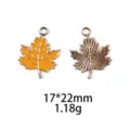 Esdoorn blad geemailleerde legering bedel voor DIY sleutelhanger sieraden 17x22mm - #34 Luipaard