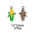 Leuke maïs geëmailleerd metaal bedel hanger DIY legering sieraden accessoire sleutelhanger - #35 Patroon