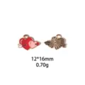 Pendentif cœur émaillé en alliage pour Saint-Valentin, accessoire de bijoux DIY idéal. - Taille #18
