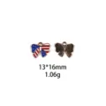 Amerikaanse vlag strik legering hanger DIY sieraden maken accessoires 13x16mm - Maat #16