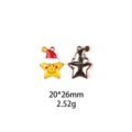 Kerstster legering hanger DIY sieraden accessoire leuke sleutelhanger decoratie 20x26mm - Kerstster