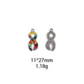 Pendentif puzzle en alliage accessoire bijoux DIY, petit charme porte-clés taille 11x27mm. - #8 Style Puzzle Ruban 2 / Argent