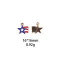Onafhankelijkheidsdag Amerikaanse vlag ster metaal hanger DIY legering sieraden 16x16mm - Wolkenhanger Blauw